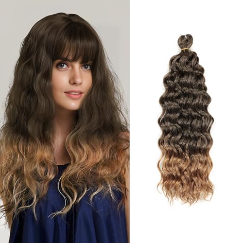 18 Zoll 3 Packungen Hawaii Curl Crochet Haar Ocean Wave Geflecht Haarverlängerungen Ombre Gewelltes Haar Synthetische Twist Haarverlängerung für Frauen von Dsoar