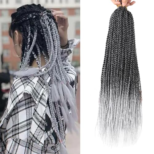 18 Zoll 4 Packungen Senegalesische Twist Häkelzöpfe Vorgeflochtener Kleiner Havanna Twist 30 Strähnen/Packung Synthetische Box Zöpfe Twist Flechten Haarverlängerungen für Frauen von Dsoar