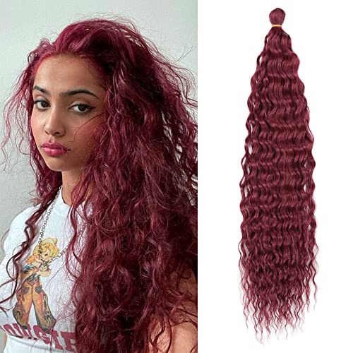 22 Zoll 3 Packs Tief Twist Crochet Hair Ocean Wave Curly Bohemian Crochet Braids Deep Wave Hair Bundles Synthetische Haarverlängerungen für Frauen Mädchen von Dsoar