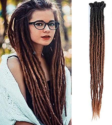24inch Ombre Dreadlocks Extensions 10 Stränge Synthetische Dreads Häkeln Flechten Haar für Frauen/Männer Jamaika Reggae Locs (Ombre Schwarz und Dunkelbraun) von Dsoar