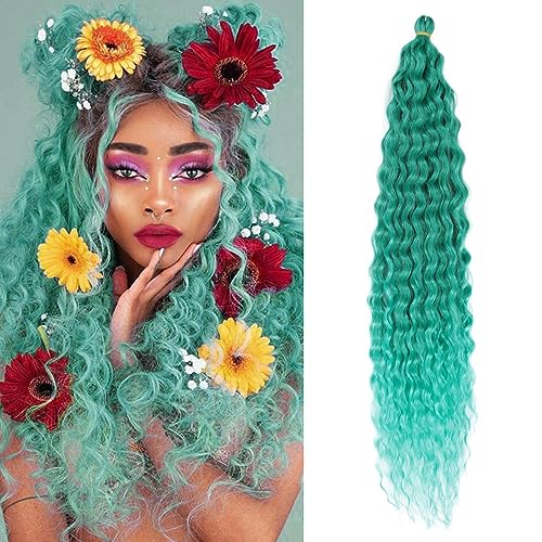 Dsoar 22 Zoll 3 Packs Tief Twist Crochet Hair Ocean Wave Curly Bohemian Crochet Braids Deep Wave Hair Bundles Synthetische Haarverlängerungen für Frauen Mädchen von Dsoar