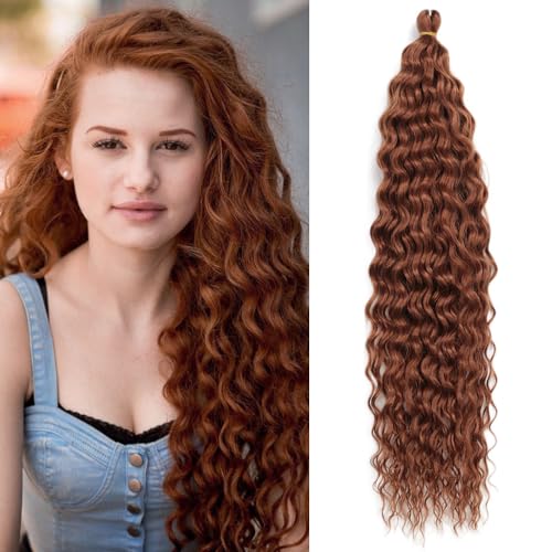 Dsoar 26 Zoll 3 Packs Tief Twist Crochet Hair Ocean Wave Curly Bohemian Crochet Braids Deep Wave Hair Bundles Synthetische Haarverlängerungen für Frauen Mädchen von Dsoar