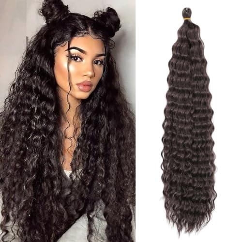 Dsoar 26 Zoll 3 Packs Tief Twist Crochet Hair Ocean Wave Curly Bohemian Crochet Braids Deep Wave Hair Bundles Synthetische Haarverlängerungen für Frauen Mädchen von Dsoar