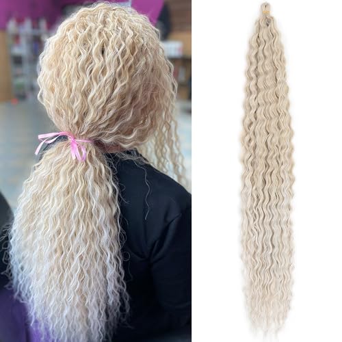 Dsoar 30 Zoll 3 Packs Tief Twist Crochet Hair Ocean Wave Curly Bohemian Crochet Braids Deep Wave Hair Bundles Synthetische Haarverlängerungen für Frauen Mädchen von Dsoar