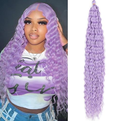 Dsoar 30 Zoll 3 Packs Tief Twist Crochet Hair Ocean Wave Curly Bohemian Crochet Braids Deep Wave Hair Bundles Synthetische Haarverlängerungen für Frauen Mädchen von Dsoar