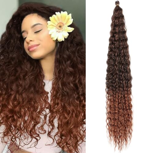 Dsoar 30 Zoll 3 Packs Tief Twist Crochet Hair Ocean Wave Curly Bohemian Crochet Braids Deep Wave Hair Bundles Synthetische Haarverlängerungen für Frauen Mädchen von Dsoar