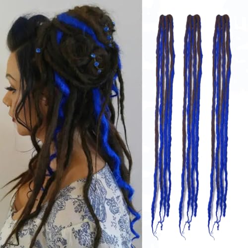 Dsoar Clip In Wolle Dreadlocks Verlängerung 22 Zoll 3PCS Leichte Synthetische Dreads mit Clips Weich Häkeln Loc Erweiterungen von Dsoar