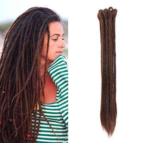 Dsoar Dreadlocks Extension Zöpfe Haarverlängerung Synthetik Braiding Haar 12 Stränge 20 Inch Synthetische Dreadlocks für Männer/Damen Volle Hippie Haarverlängerungen Schokolade von Dsoar