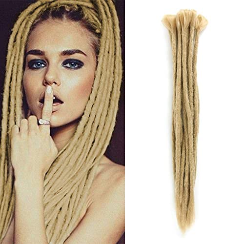 Dsoar Dreadlocks Extension Zöpfe Haarverlängerung Synthetik Braiding Haar 12 Stränge 20 Inch Synthetische Dreadlocks für Männer/Damen Volle Hippie Haarverlängerungen Tiefblond von Dsoar