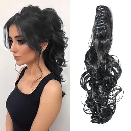 Dsoar Wellige Pferdeschwanz Verlängerung 24 Zoll Klaue Clip in Pony Tail Lange Synthetische Haarteil Einteilige Haarverlängerungen für Frauen von Dsoar