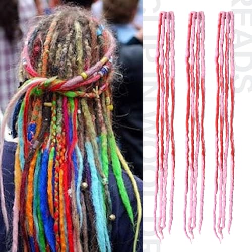 Dsoar Wolle Dreads Erweiterung Clip In Dreadlocks 3 Stück Weich Fake Dreads Loc Erweiterungen 22 Zoll/50 cm von Dsoar