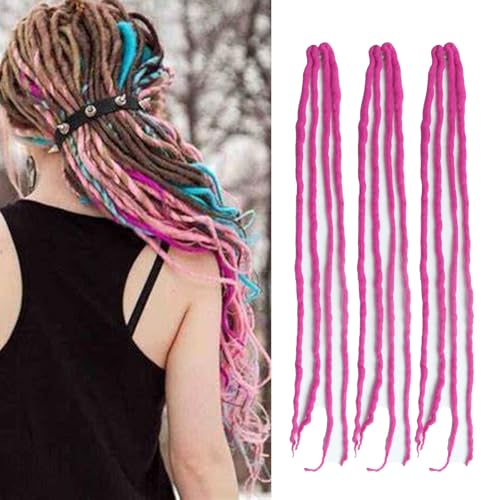 Dsoar Wolle Dreads Erweiterung Clip In Dreadlocks 3 Stück Weich Fake Dreads Loc Erweiterungen 22 Zoll/50 cm von Dsoar