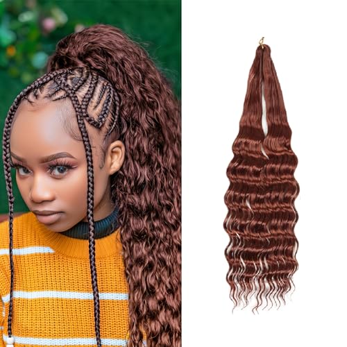 Ocean Wave Synthetische Crochet Haar 20 Zoll Curl Flechten Haarverlängerung Curly Enden Boho Zöpfe Haar für Frauen 1 Stück von Dsoar
