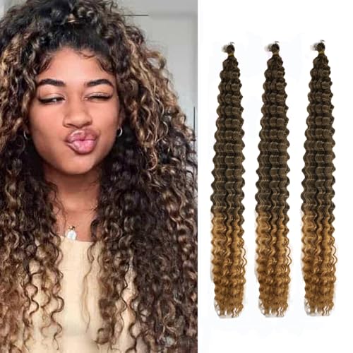 Ocean Wave Synthetische Crochet Haar 28 Zoll Curl Flechten Haarverlängerung Ombre Farbe Boho Zöpfe Haar für Frauen 3 Packs Ocean Wave Synthetische Crochet Haar 28 Zoll Curl Flechten Haarverlängerung Ombre Farbe Boho Zöpfe Haar für Frauen 3 Packs von Dsoar