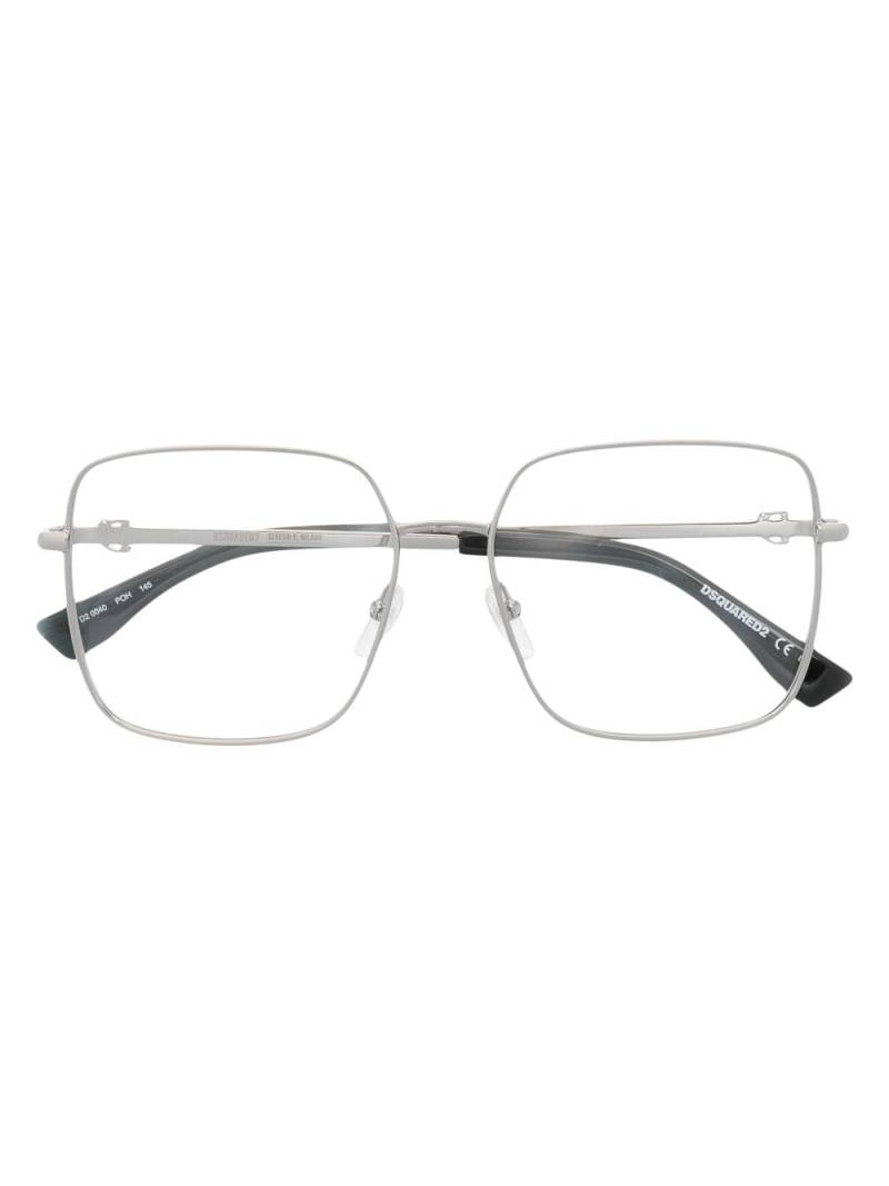 Dsquared2 Eyewear Eckige Brille mit Logo-Gravur - Grau von Dsquared2 Eyewear