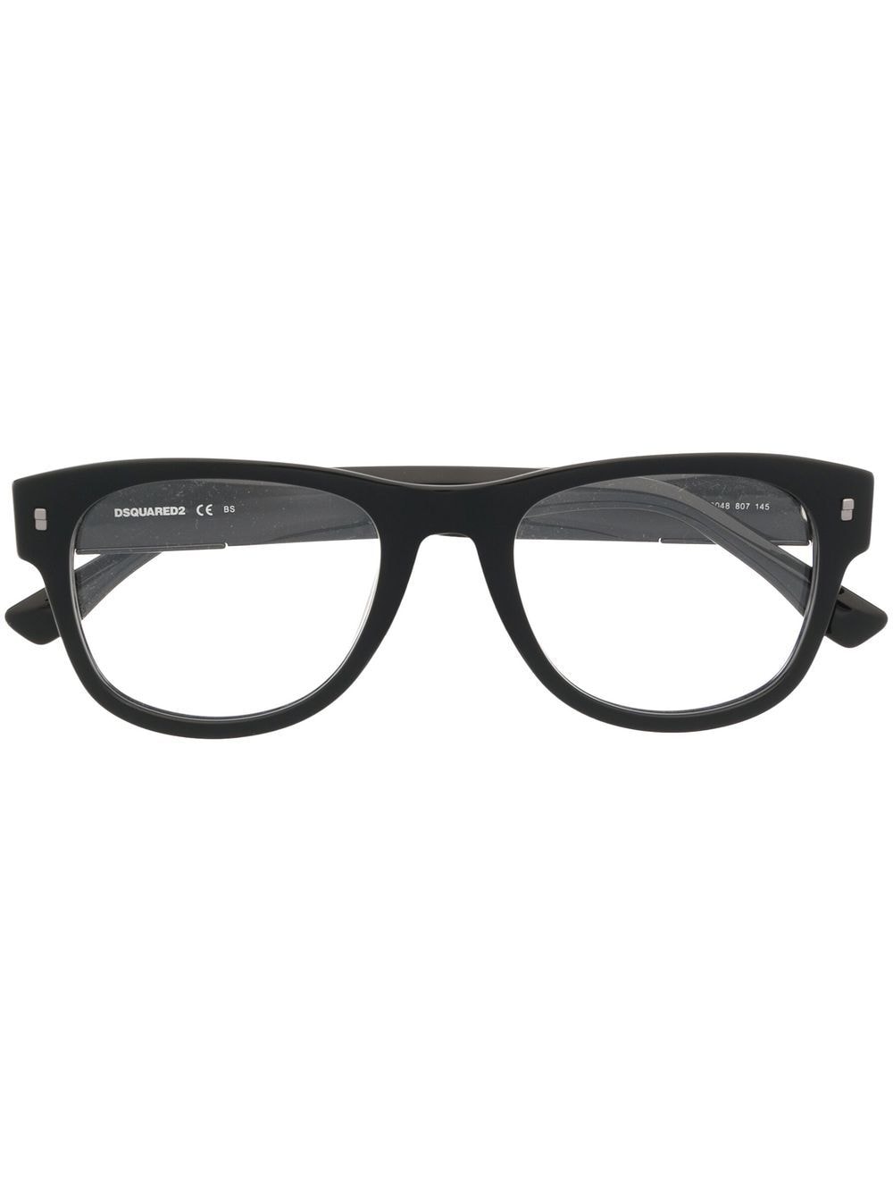 Dsquared2 Eyewear Runde Brille mit Glanzoptik - Schwarz von Dsquared2 Eyewear