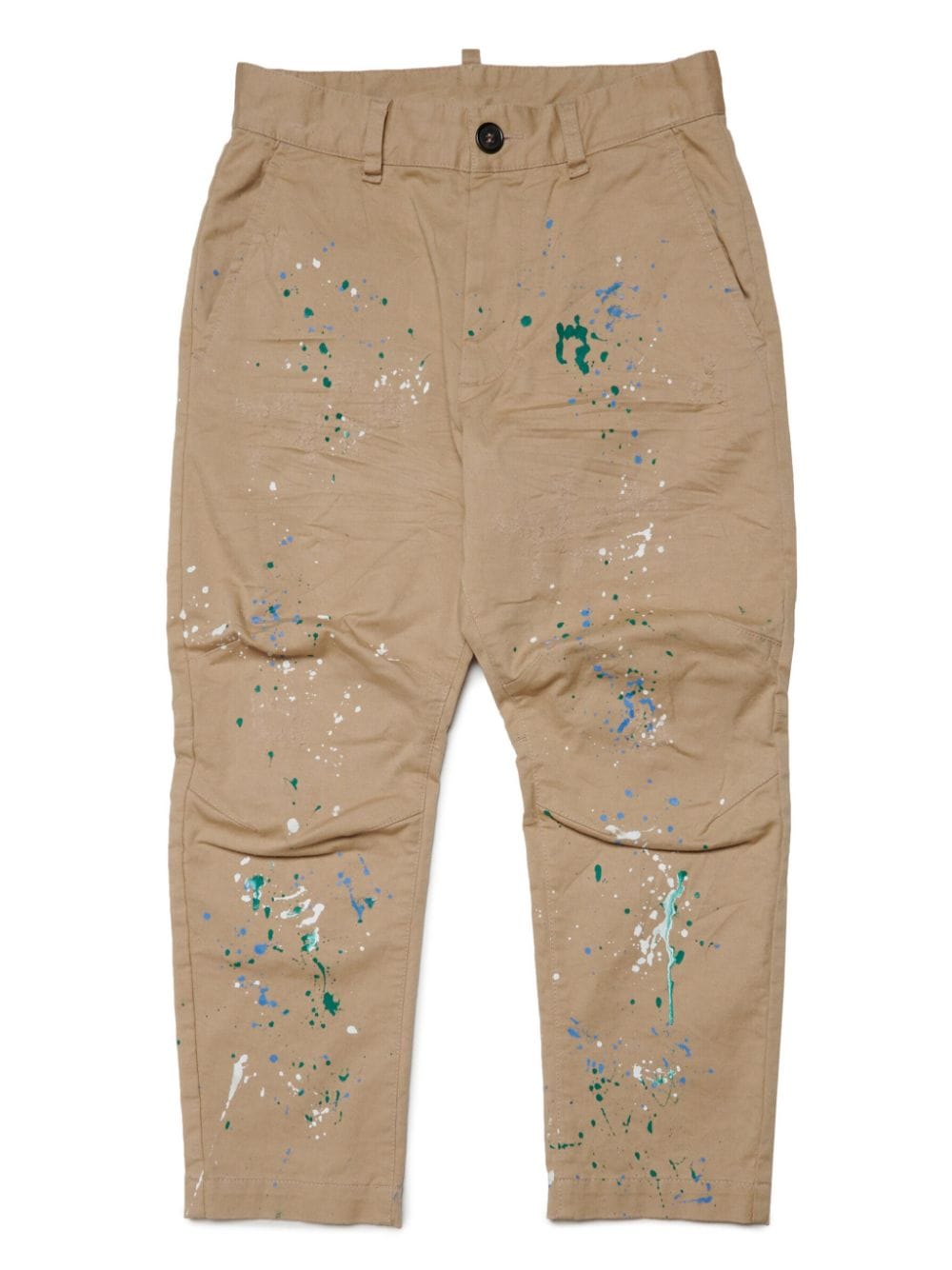 Dsquared2 Kids Chino in Knitteroptik mit Farbklecks-Print - Nude von Dsquared2 Kids