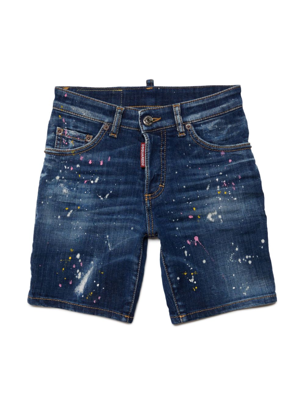 Dsquared2 Kids Commando Jeans-Shorts mit Farbklecksen - Blau von Dsquared2 Kids