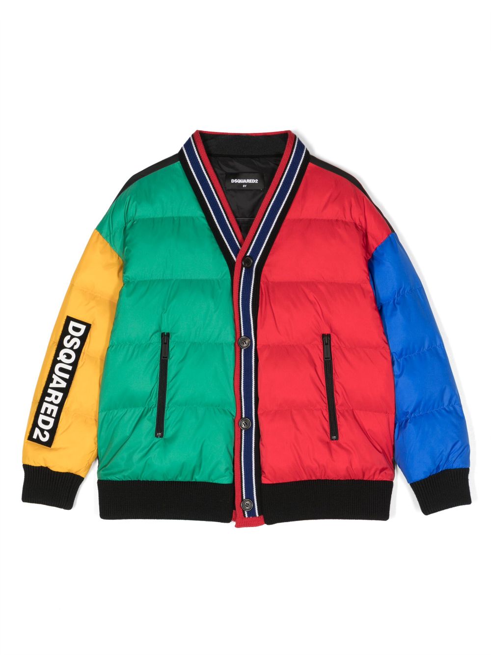 Dsquared2 Kids Gefütterte Jacke in Colour-Block-Optik - Rot von Dsquared2 Kids