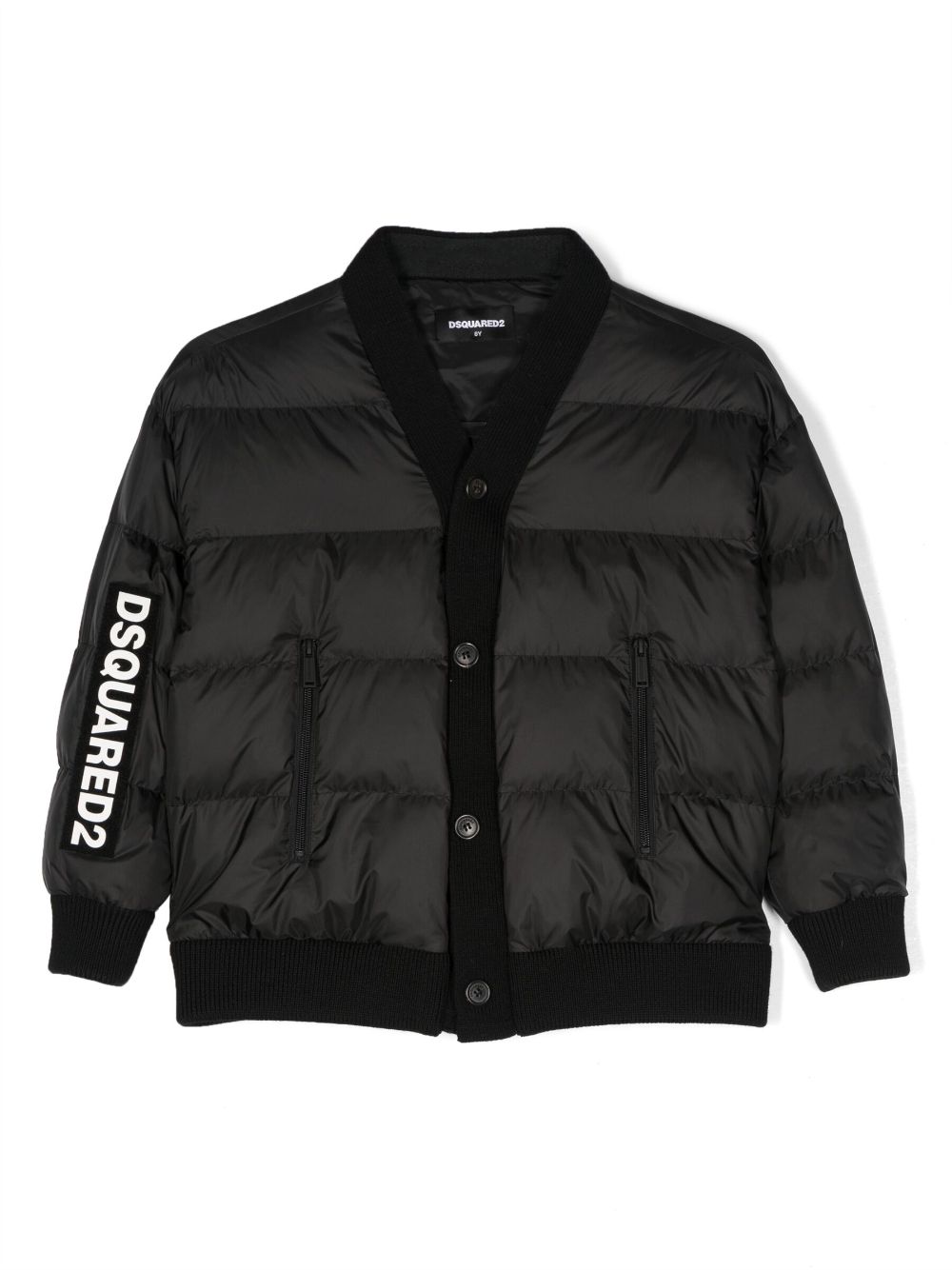 Dsquared2 Kids Gefütterte Jacke mit Logo-Patch - Schwarz von Dsquared2 Kids