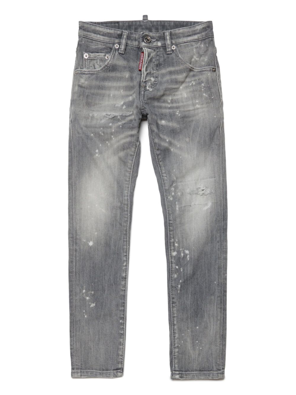 Dsquared2 Kids Gerade Jeans mit Farbklecks-Detail - Grau von Dsquared2 Kids