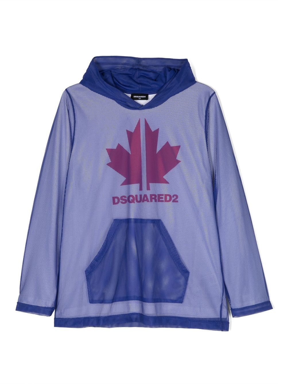 Dsquared2 Kids Hoodie aus Mesh mit Logo-Print - Blau von Dsquared2 Kids