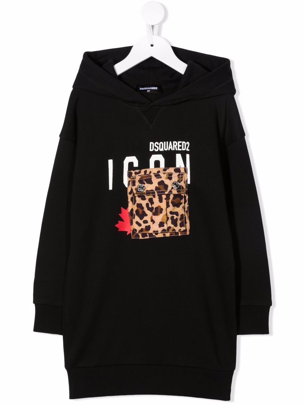 Dsquared2 Kids Hoodie mit Leoparden-Tasche - Schwarz von Dsquared2 Kids