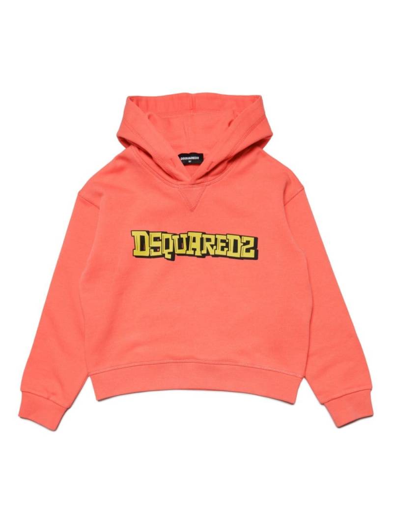 Dsquared2 Kids Hoodie mit Logo-Print - Orange von Dsquared2 Kids