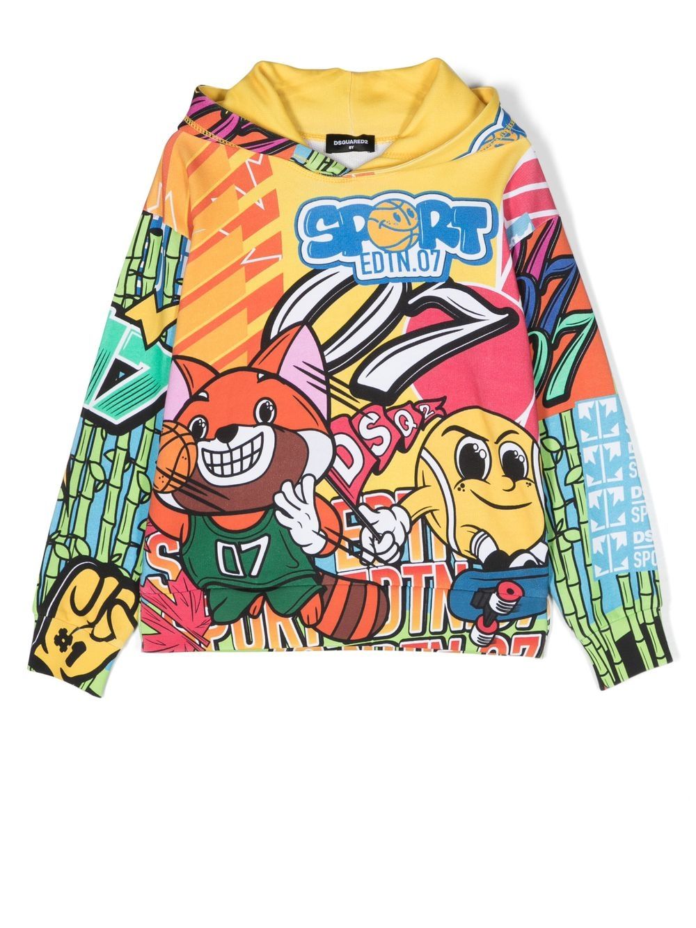 Dsquared2 Kids Hoodie mit grafischem Print - Gelb von Dsquared2 Kids