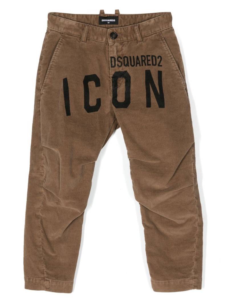 DSQUARED2 KIDS Cordhose mit Logo-Print - Braun von DSQUARED2 KIDS