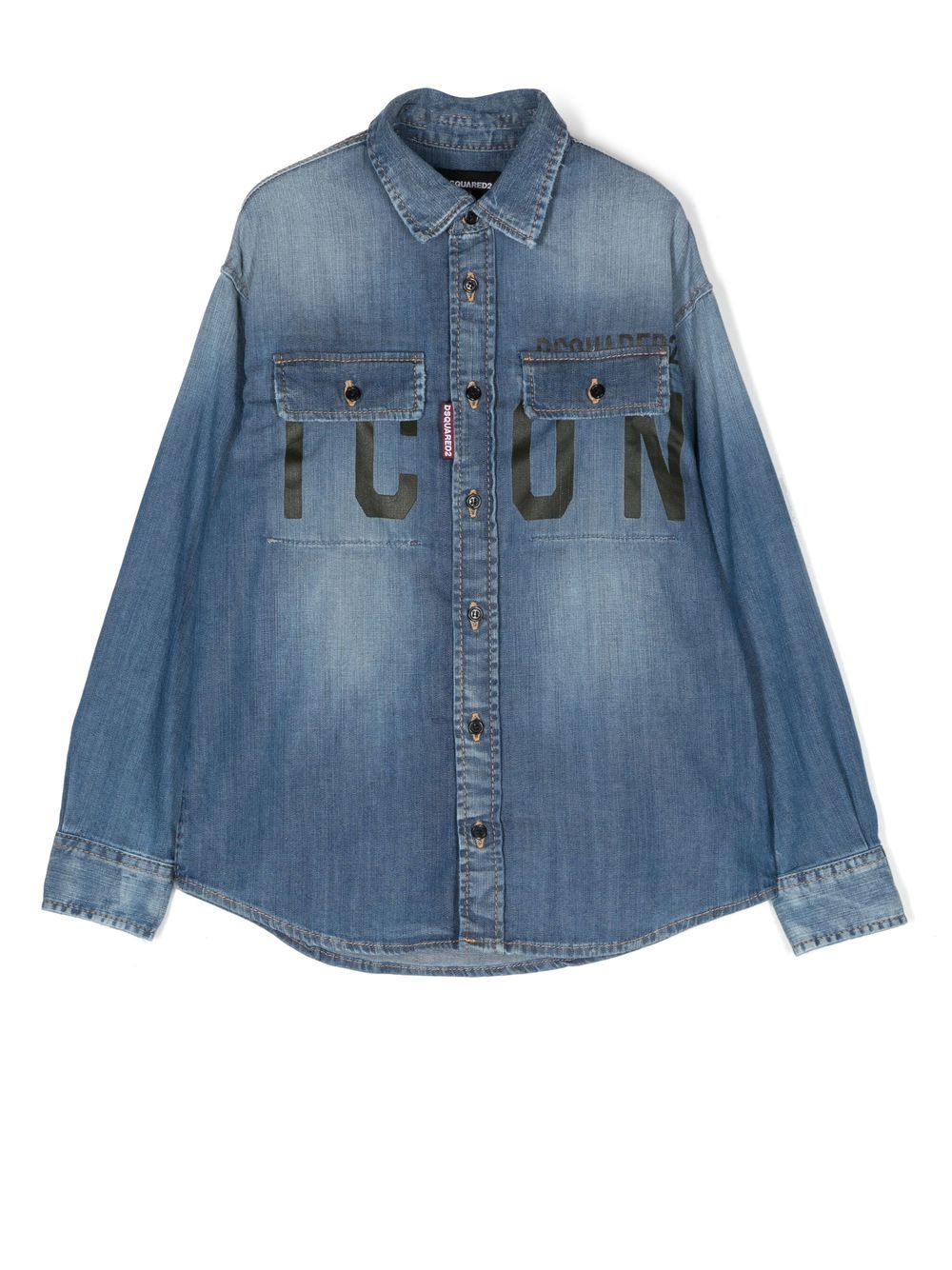 Dsquared2 Kids Jeanshemd mit "Icon"-Print - Blau von Dsquared2 Kids