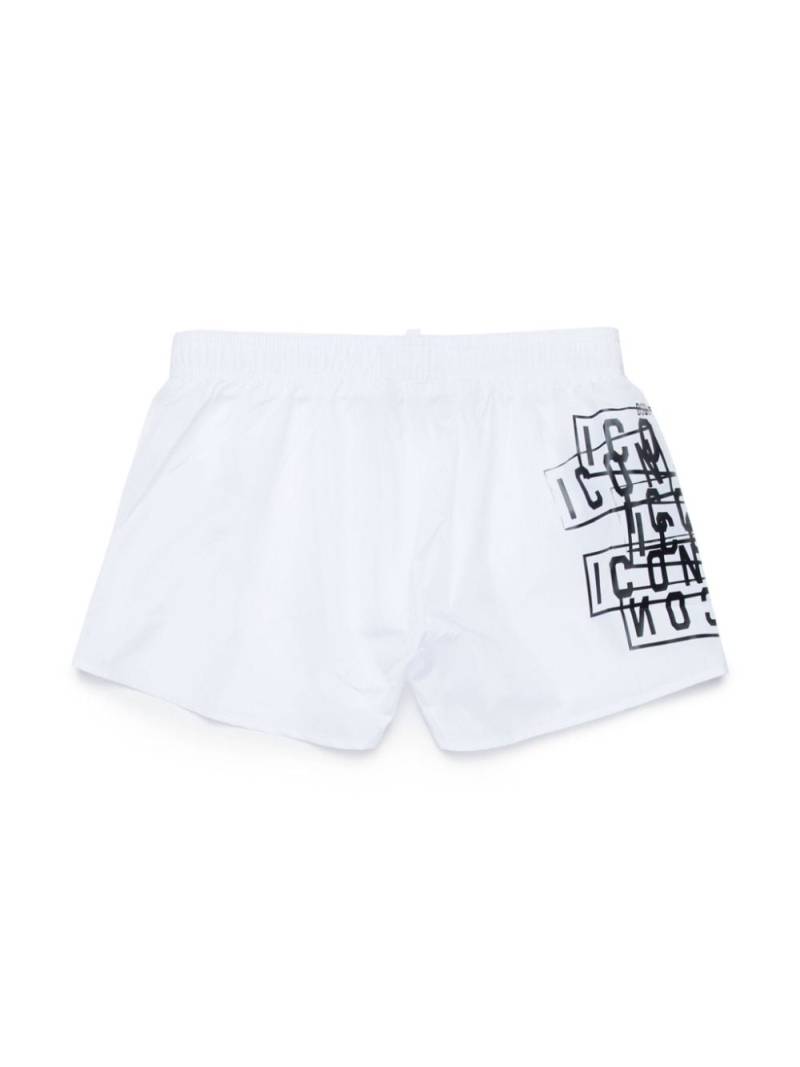 Dsquared2 Kids Badeshorts mit "Icon"-Print - Weiß von Dsquared2 Kids