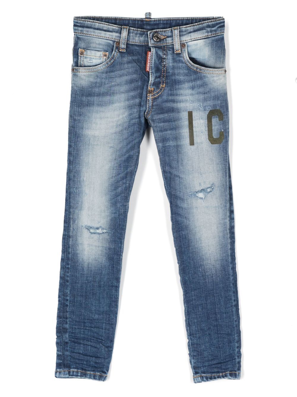 Dsquared2 Kids Slim-Fit-Jeans mit "Icon"-Print - Blau von Dsquared2 Kids