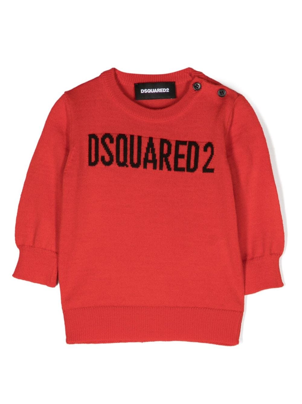 Dsquared2 Kids Intarsien-Pullover mit Logo - Rot von Dsquared2 Kids