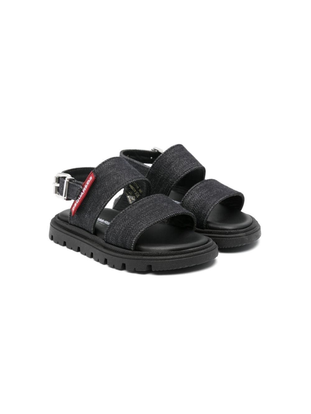 Dsquared2 Kids Jeans-Sandalen mit Logo-Schild - Schwarz von Dsquared2 Kids