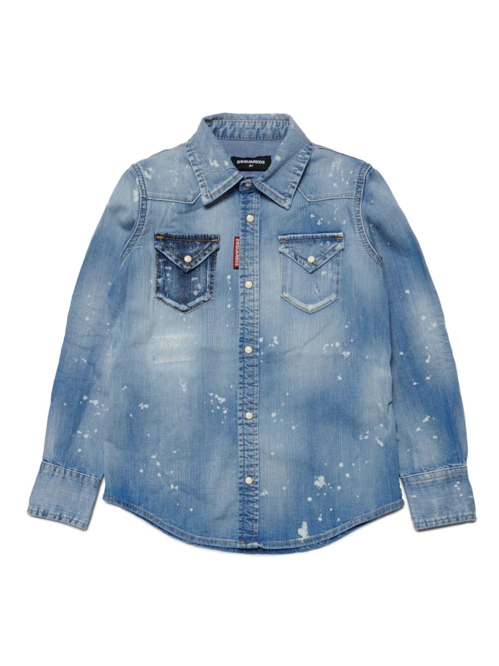 Dsquared2 Kids Jeanshemd mit Farbklecks-Detail - Blau von Dsquared2 Kids