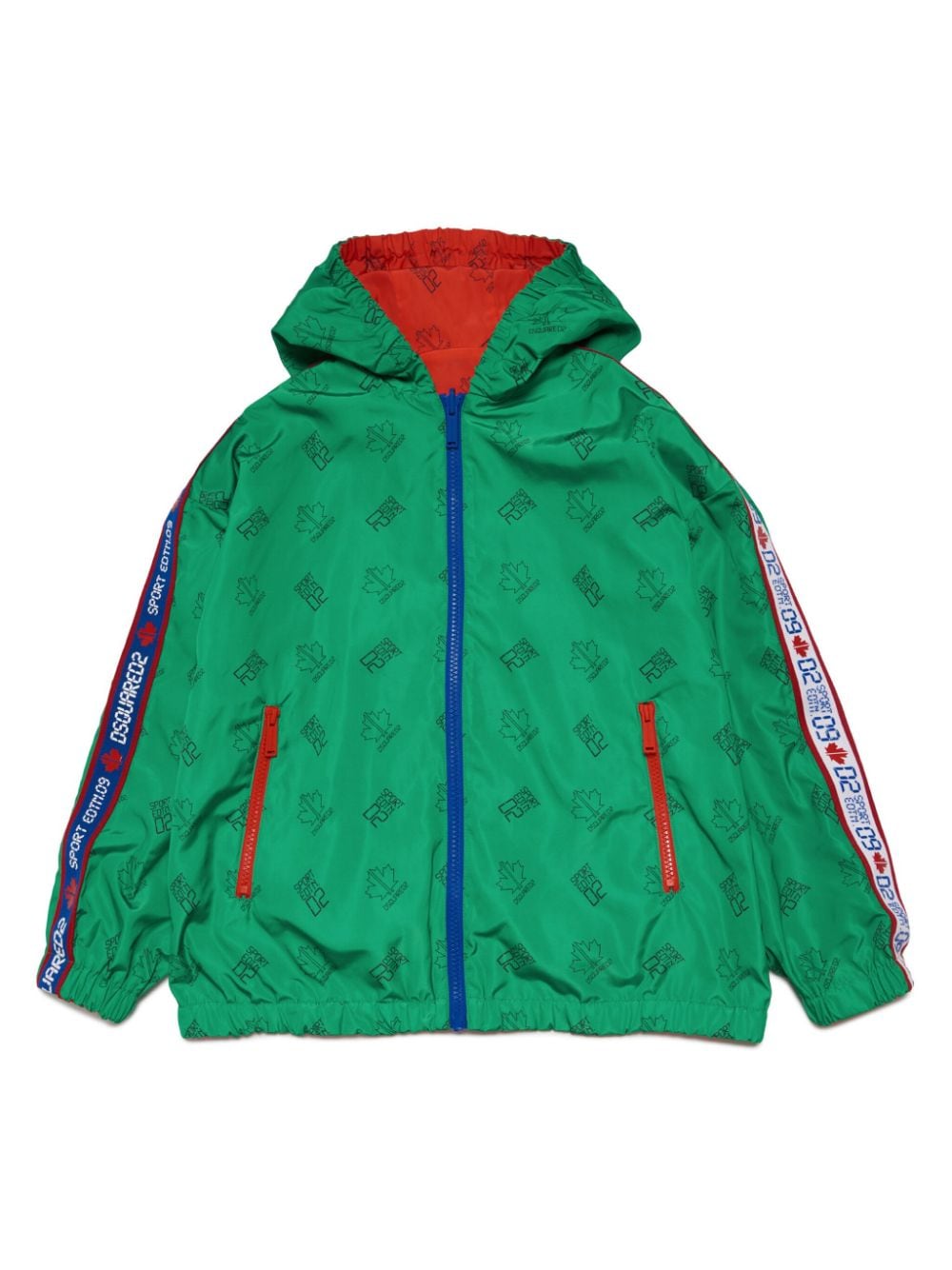 Dsquared2 Kids Kapuzenjacke mit Logo-Print - Grün von Dsquared2 Kids