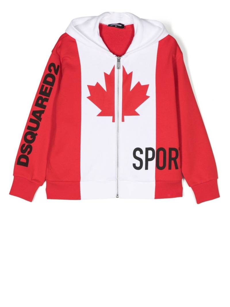 Dsquared2 Kids Kapuzenjacke mit Logo-Print - Rot von Dsquared2 Kids