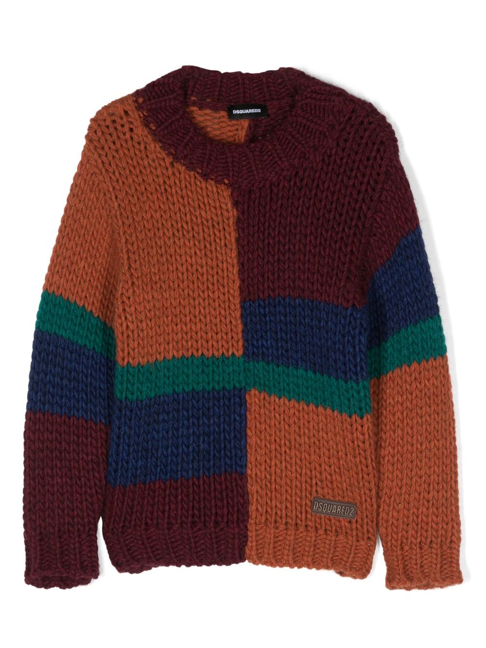 Dsquared2 Kids Pullover in Colour-Block-Optik - Orange von Dsquared2 Kids