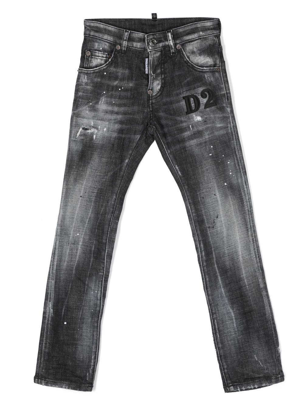 Dsquared2 Kids Skinny-Jeans im Distressed-Look - Grau von Dsquared2 Kids