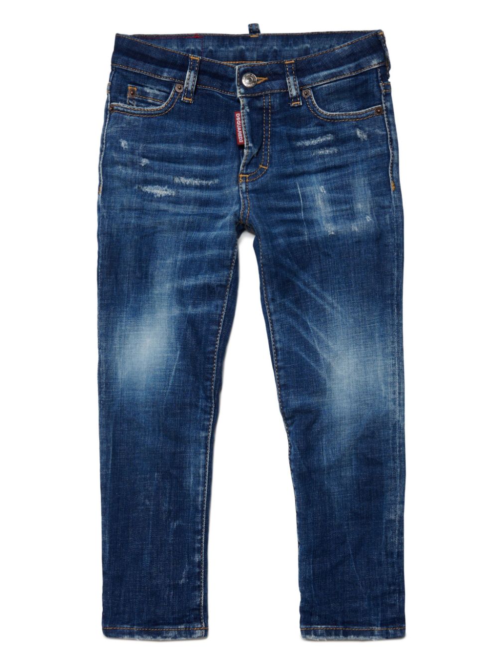 Dsquared2 Kids Straight-Leg-Jeans mit Logo-Etikett - Blau von Dsquared2 Kids