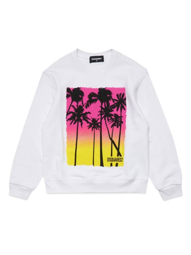 Dsquared2 Kids Sweatshirt mit Palmen-Print - Weiß von Dsquared2 Kids