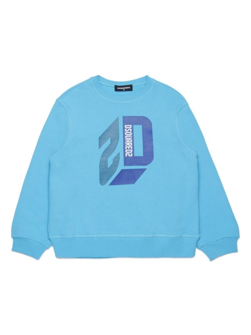 Dsquared2 Kids Sweatshirt mit beflocktem Logo - Blau von Dsquared2 Kids