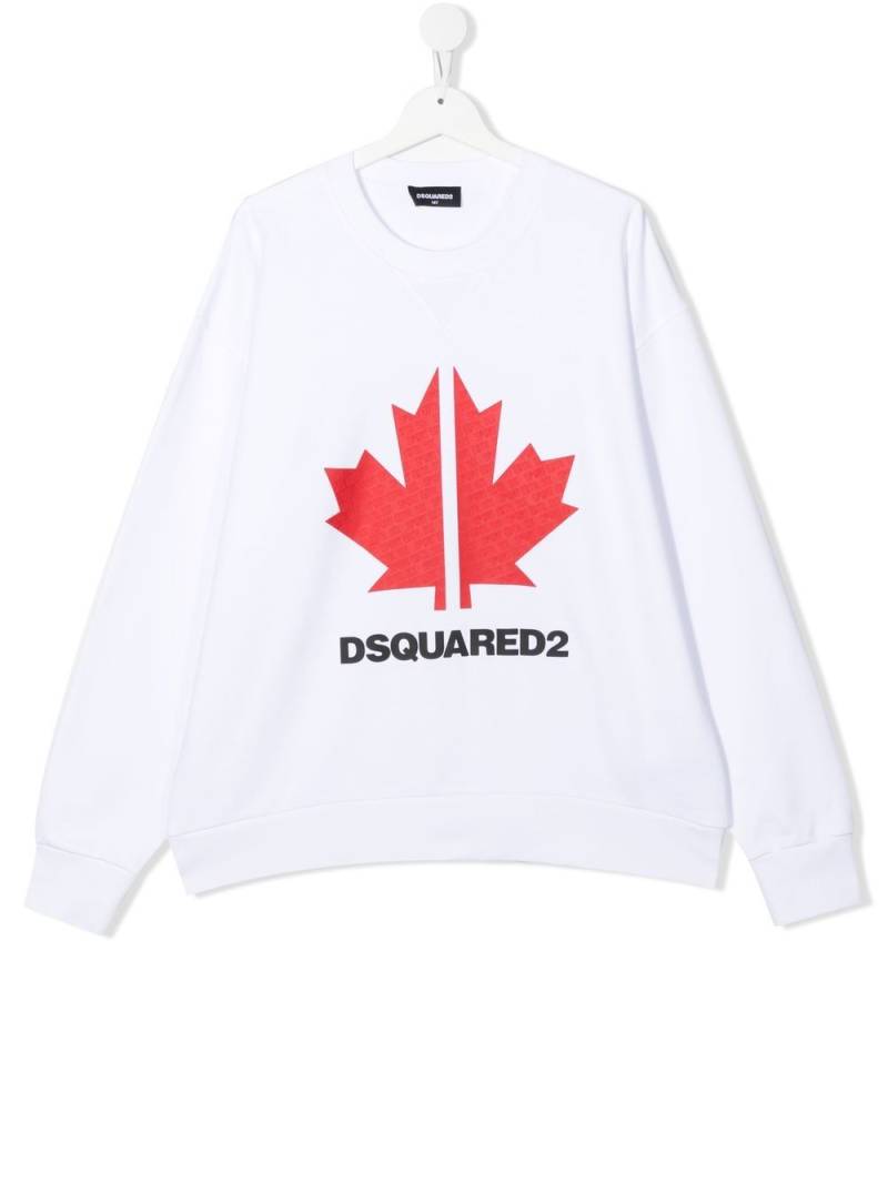 Dsquared2 Kids TEEN Sweatshirt mit Logo-Print - Weiß von Dsquared2 Kids