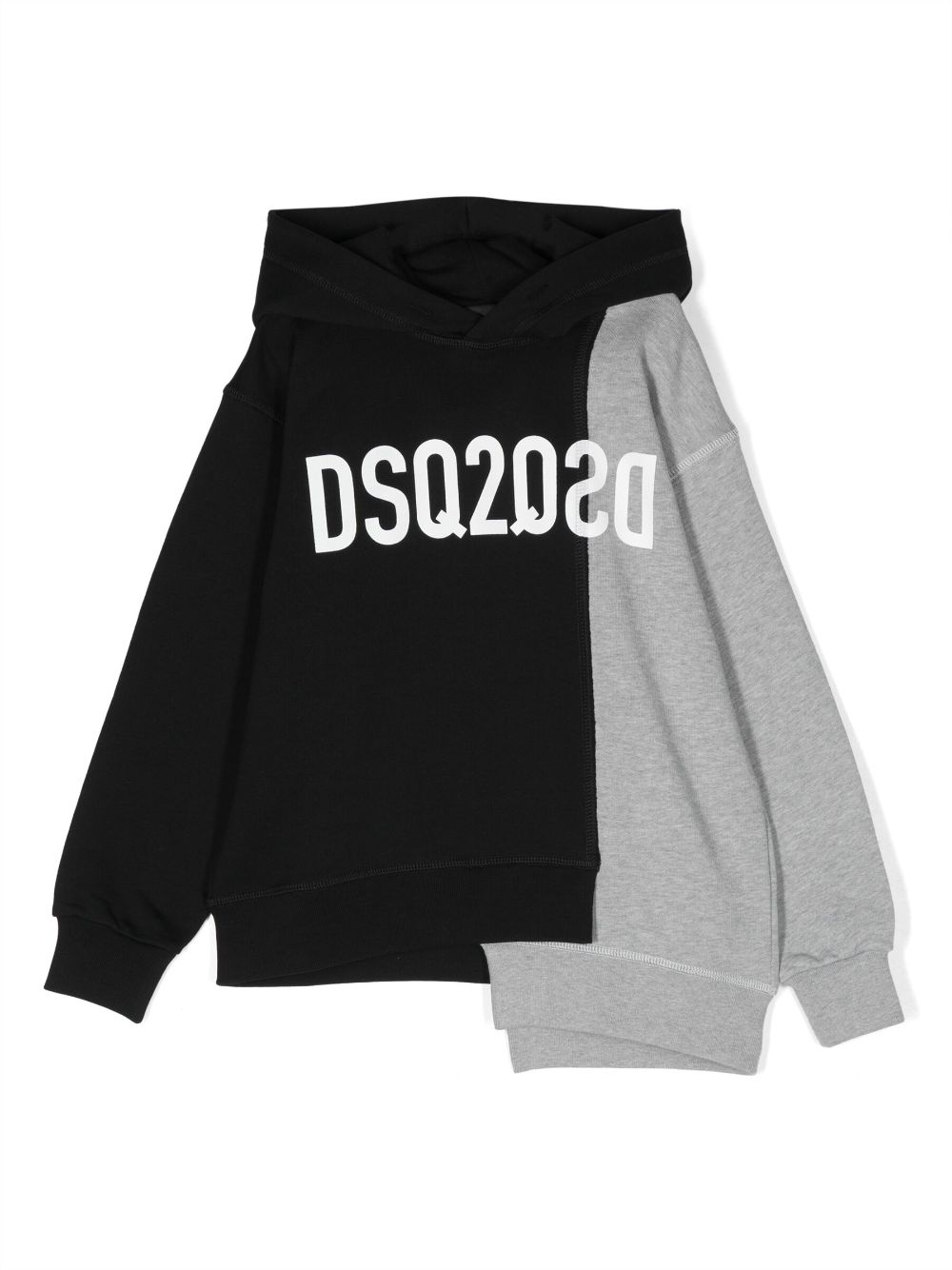 Dsquared2 Kids Asymmetrischer Hoodie mit Logo-Print - Schwarz von Dsquared2 Kids