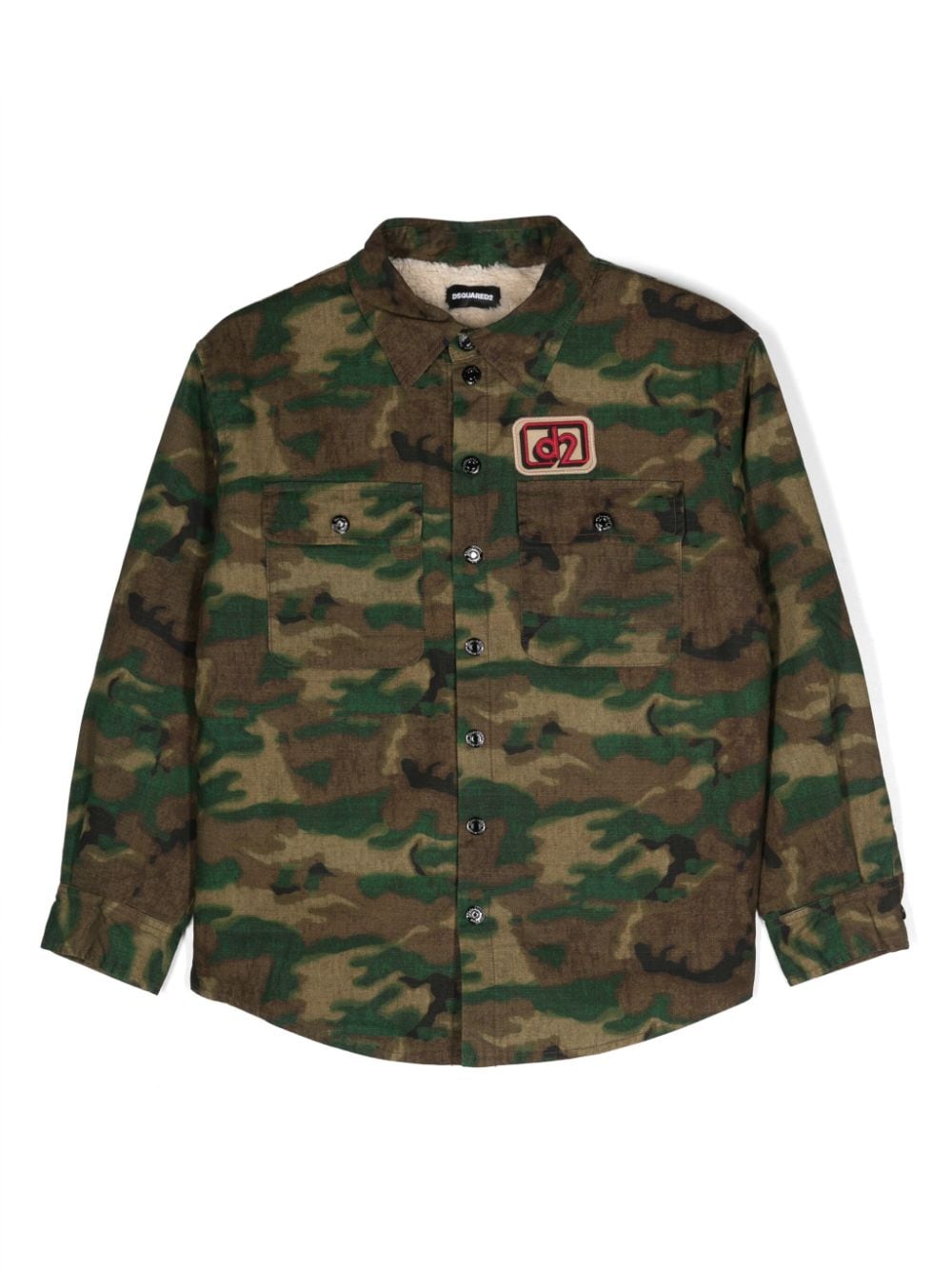 Dsquared2 Kids Hemd mit Camouflagemuster - Grün von Dsquared2 Kids