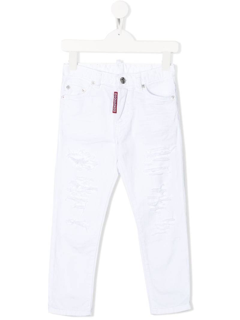 Dsquared2 Kids Gerade Jeans im Distressed-Look - Weiß von Dsquared2 Kids