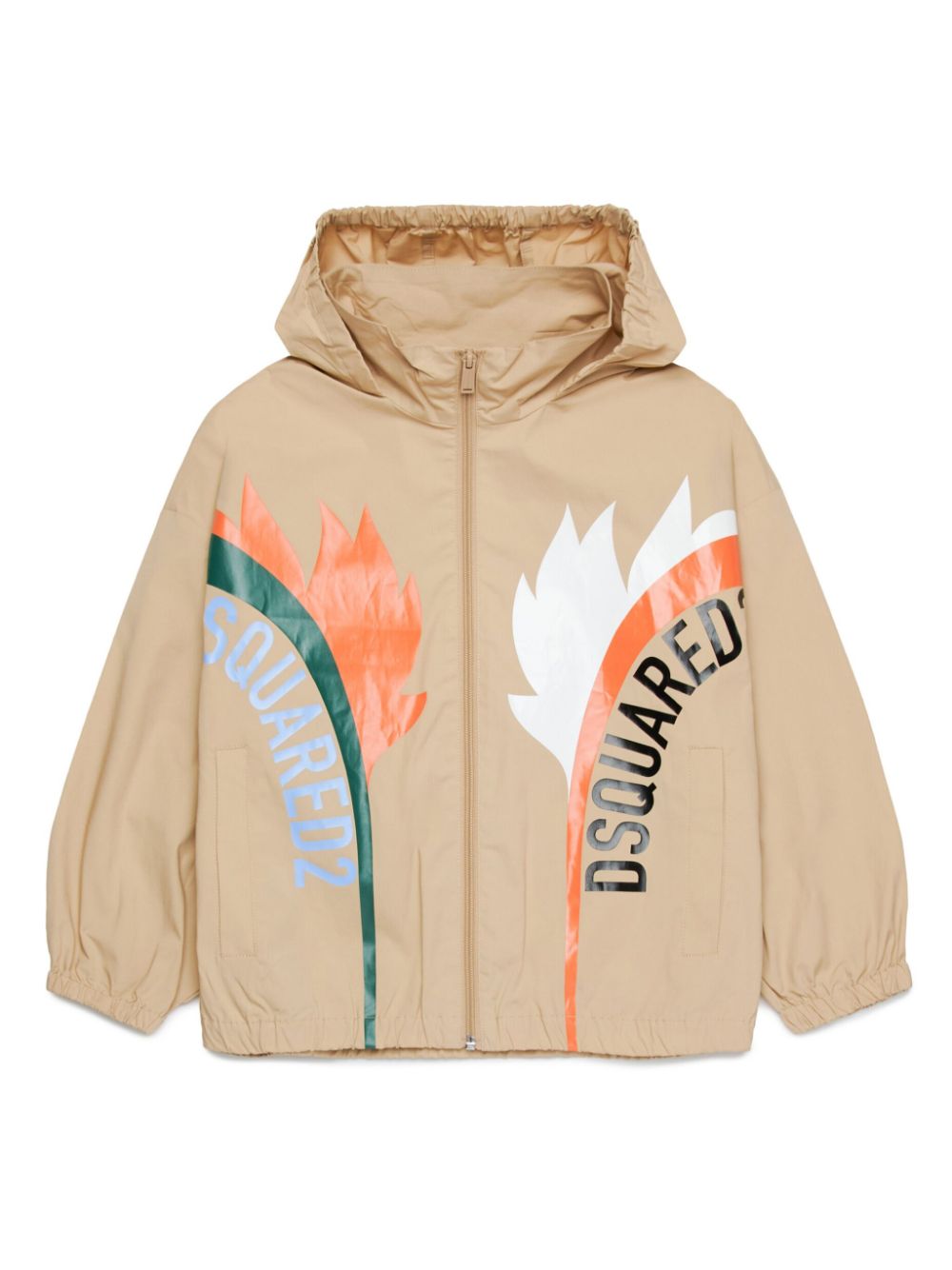 Dsquared2 Kids Kapuzenjacke mit Flammen-Print - Nude von Dsquared2 Kids