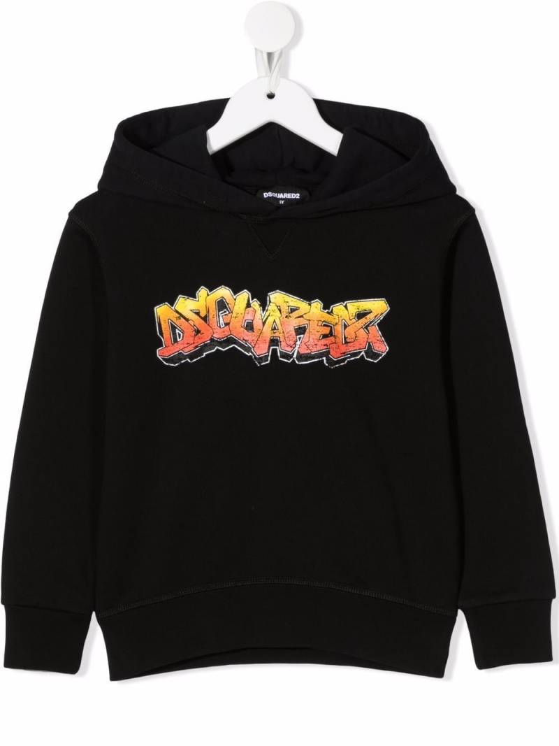 Dsquared2 Kids Hoodie mit Graffiti-Print - Schwarz von Dsquared2 Kids