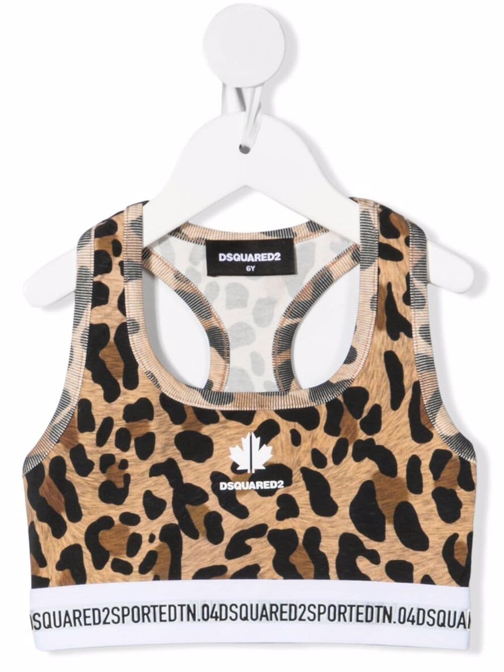 Dsquared2 Kids Cropped-Tanktop mit Leoparden-Print - Braun von Dsquared2 Kids